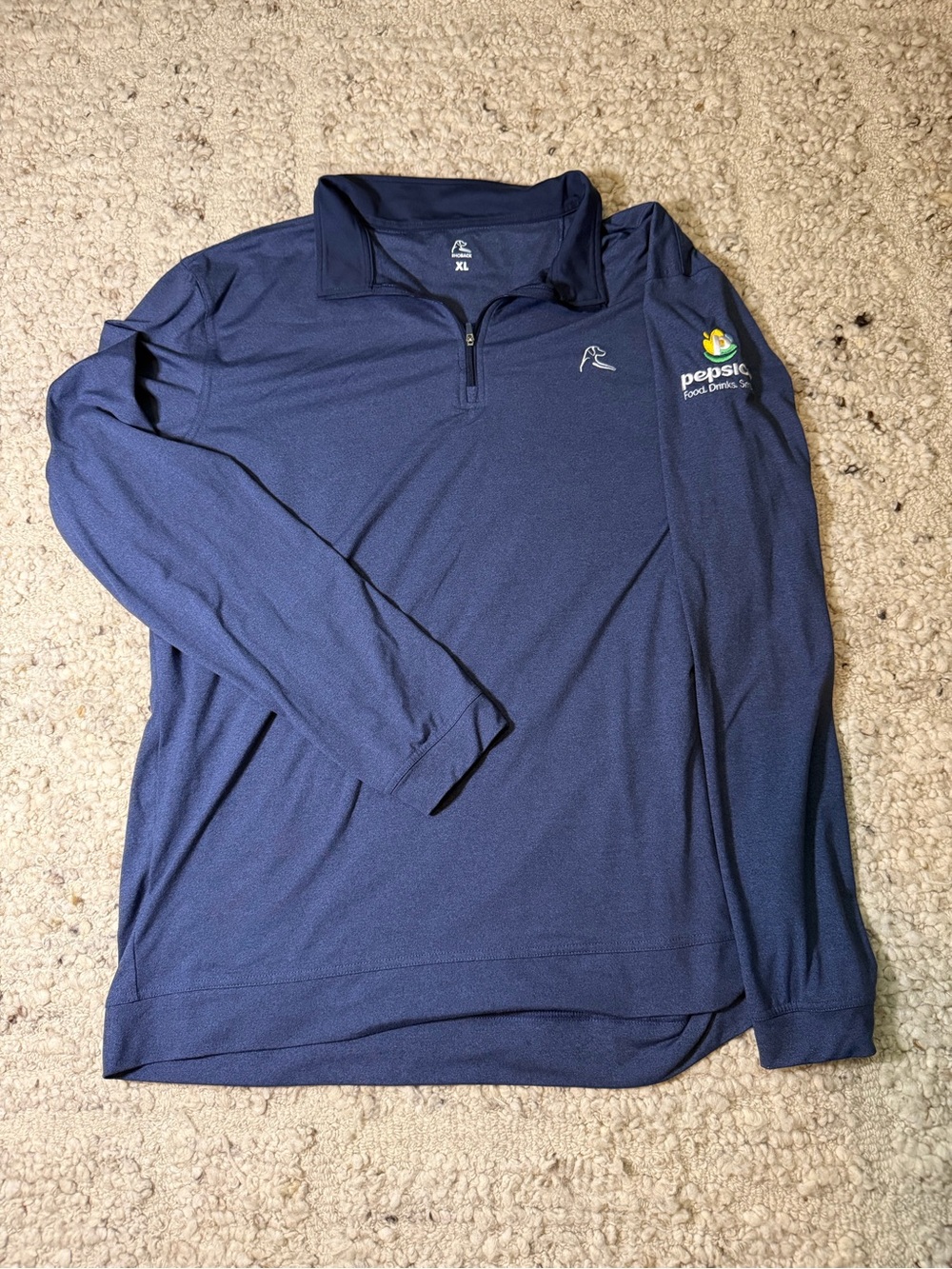 Rhoback Men's Navy Long-Sleeve Quarter-Zip Performance Polo